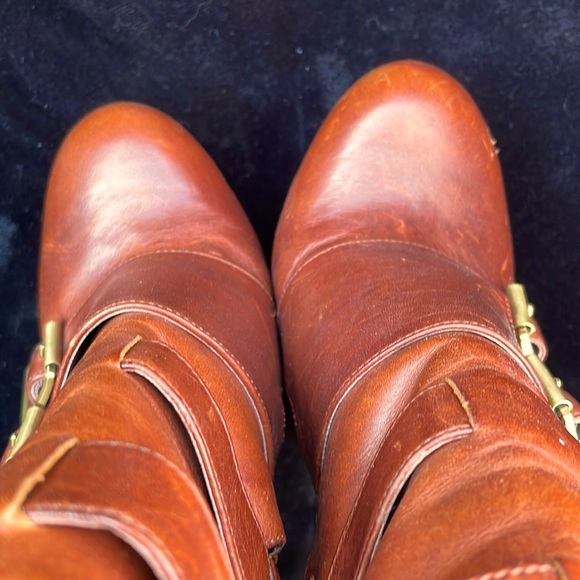 RACHEL ZOE HIGH HEEL STILLETTO LEATHER  STRAPPY ANKLE BOOTIES - 8 - Picture 7 of 10